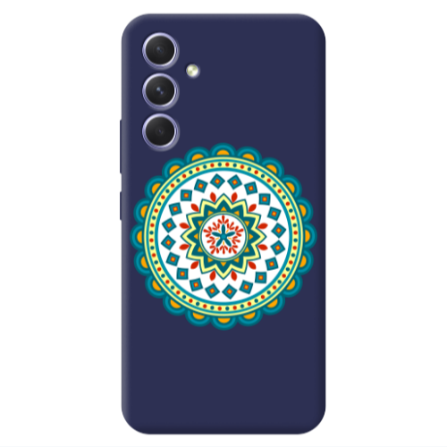 Samsung A54 Mandala D11 Dark blue Colored Silicone TPU Θήκη
