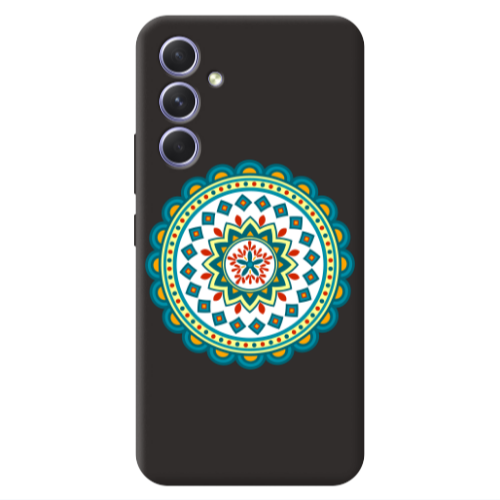 Samsung A54 Mandala D11 Black Colored Silicone TPU Θήκη