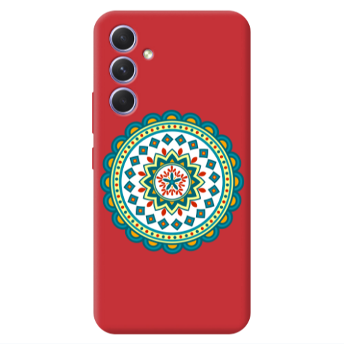 Samsung A54 Mandala D11 Red Colored Silicone TPU Θήκη