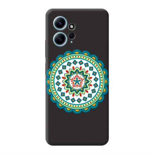 Xiaomi Redmi Note 12 4G Mandala D11 Black Colored Silicone TPU Θήκη