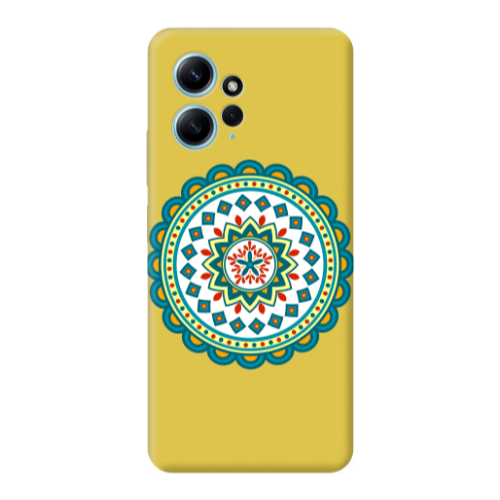 Xiaomi Redmi Note 12 4G Mandala D11 Yellow Colored Silicone TPU Θήκη