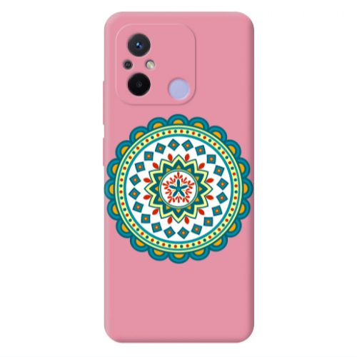 Xiaomi Redmi 12C Mandala D11 Pink Colored Silicone TPU Θήκη
