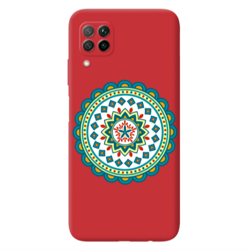Huawei P40 Lite Mandala D11 Red Colored Silicone TPU Θήκη