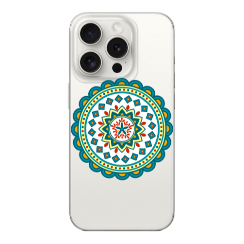 Apple iPhone 15 Pro Mandala D11 Transparent Silicone TPU Θήκη