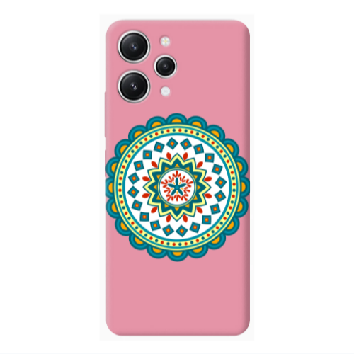 Xiaomi Redmi 12 Mandala D11 Pink Colored Silicone TPU Θήκη