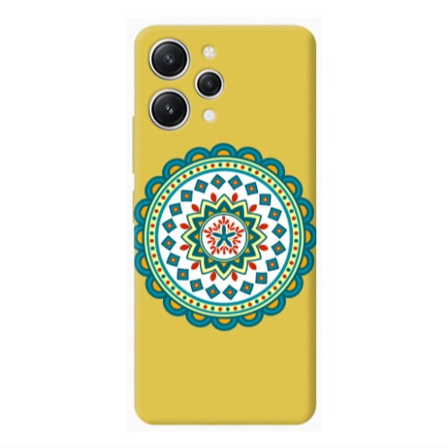 Xiaomi Redmi 12 Mandala D11 Yellow Colored Silicone TPU Θήκη