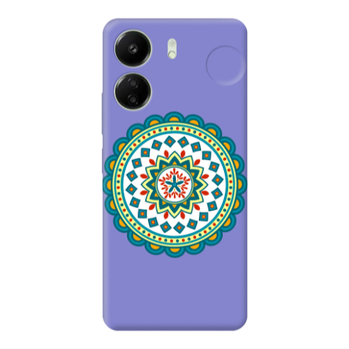 Xiaomi Redmi 13C Mandala D11 Purple Colored Silicone TPU Θήκη