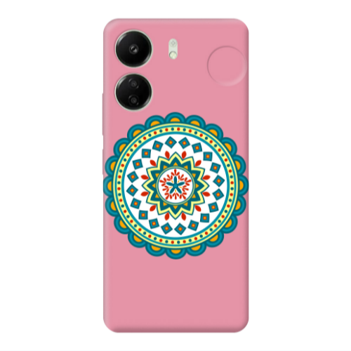 Xiaomi Redmi 13C Mandala D11 Pink Colored Silicone TPU Θήκη
