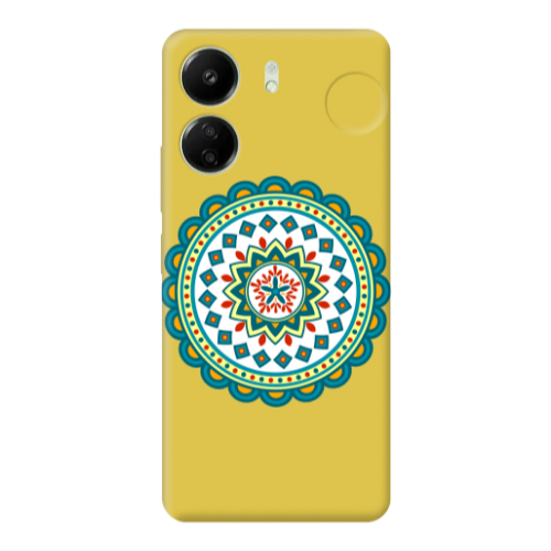 Xiaomi Redmi 13C Mandala D11 Yellow Colored Silicone TPU Θήκη