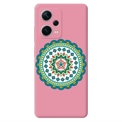 Xiaomi Poco X5 Mandala D11 Pink Colored Silicone TPU Θήκη