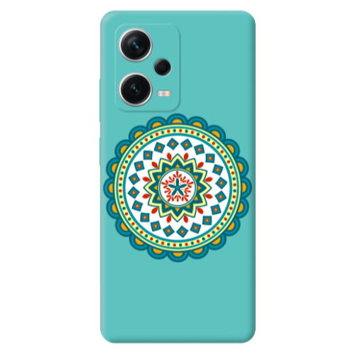 Xiaomi Poco X5 Mandala D11 Turquoise Colored Silicone TPU Θήκη