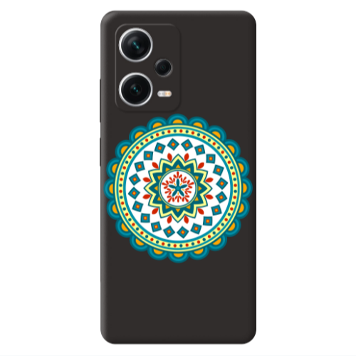 Xiaomi Poco X5 Mandala D11 Black Colored Silicone TPU Θήκη