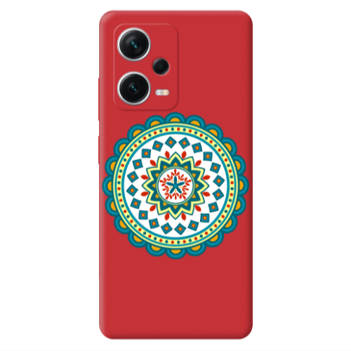 Xiaomi Poco X5 Mandala D11 Red Colored Silicone TPU Θήκη