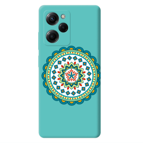 Xiaomi Poco X5 Pro Mandala D11 Turquoise Colored Silicone TPU Θήκη
