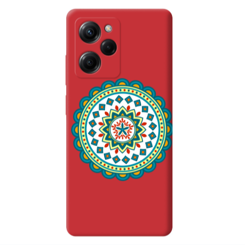 Xiaomi Poco X5 Pro Mandala D11 Red Colored Silicone TPU Θήκη