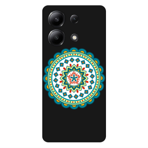 Xiaomi Redmi Note 13 4G Mandala D11 Black Colored Silicone TPU Θήκη