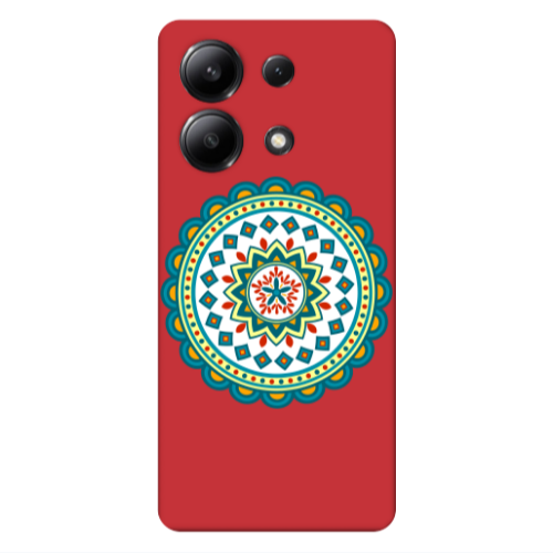 Xiaomi Redmi Note 13 4G Mandala D11 Red Colored Silicone TPU Θήκη