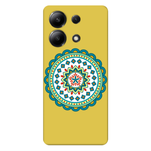 Xiaomi Redmi Note 13 4G Mandala D11 Yellow Colored Silicone TPU Θήκη
