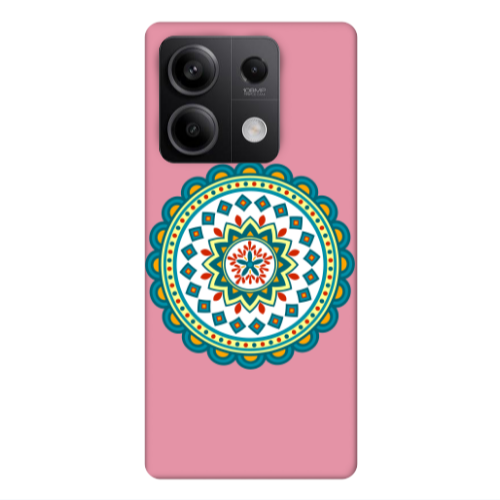 Xiaomi Redmi Note 13Pro 5G Mandala D11 Pink Colored Silicone TPU Θήκη
