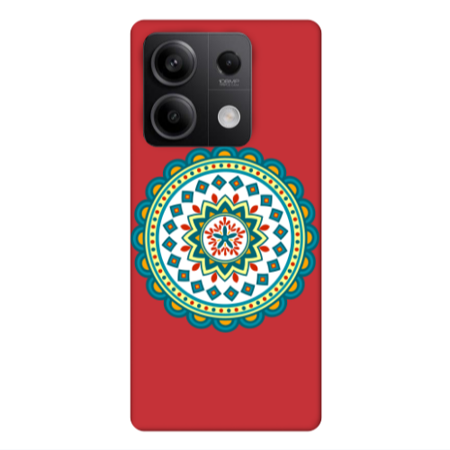 Xiaomi Redmi Note 13Pro 5G Mandala D11 Red Colored Silicone TPU Θήκη