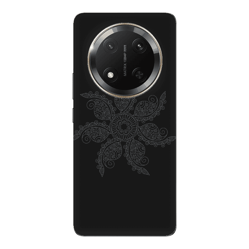 Honor Magic 7 Lite Mandala D24 Black Colored Silicone TPU Θήκη