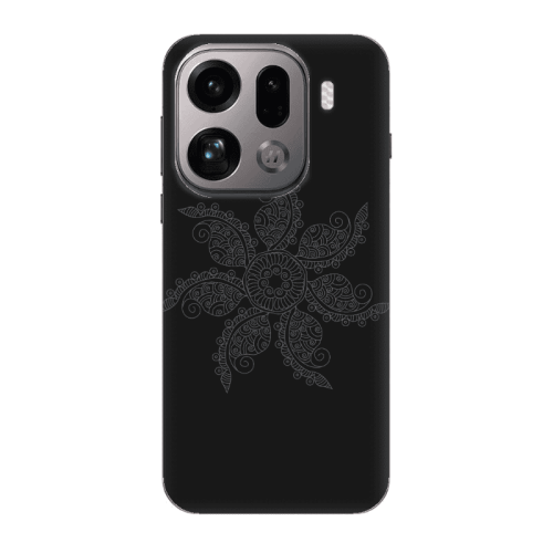 Oppo Find X9 Pro Mandala D24 Black Colored Silicone TPU Θήκη