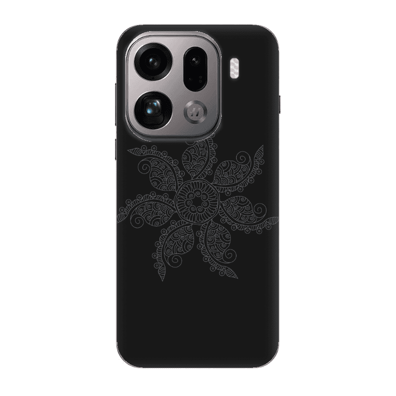 Oppo Find X9 Pro Mandala D24 Black Colored Silicone TPU Θήκη