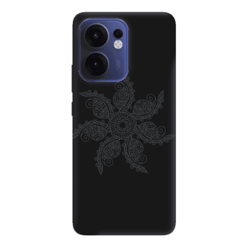 Oppo Reno 13 F Mandala D24 Black Colored Silicone TPU Θήκη