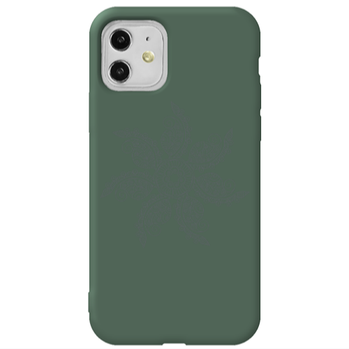 Apple iPhone 11  Mandala D24 Dark Green Colored Silicone TPU Θήκη