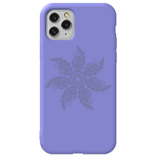 Apple iPhone 11 Pro Mandala D24 Purple Colored Silicone TPU Θήκη