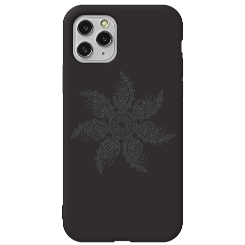 Apple iPhone 11 Pro Mandala D24 Black Colored Silicone TPU Θήκη