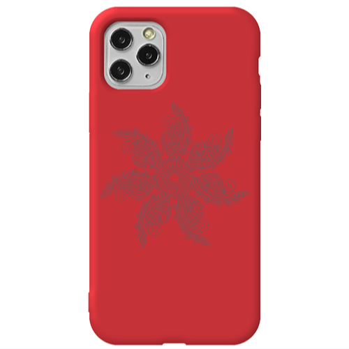 Apple iPhone 11 Pro Mandala D24 Red Colored Silicone TPU Θήκη