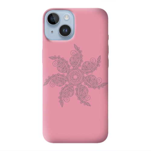 Apple iPhone 14  Mandala D24 Pink Colored Silicone TPU Θήκη