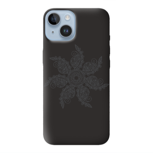 Apple iPhone 14 Plus Mandala D24 Black Colored Silicone TPU Θήκη