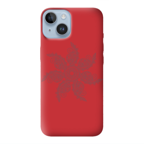 Apple iPhone 14 Plus Mandala D24 Red Colored Silicone TPU Θήκη