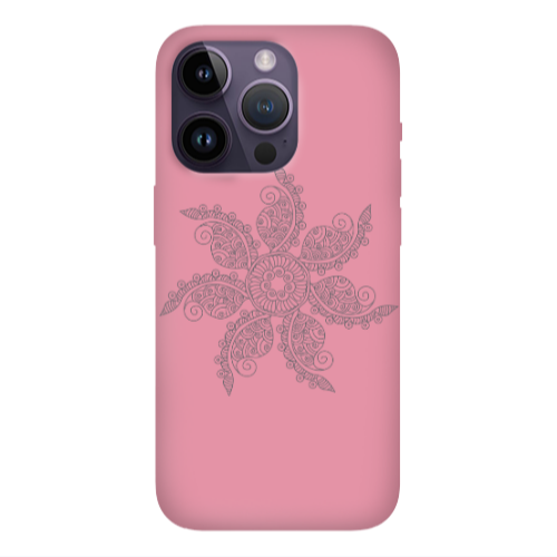 Apple iPhone 14 Pro  Mandala D24 Pink Colored Silicone TPU Θήκη