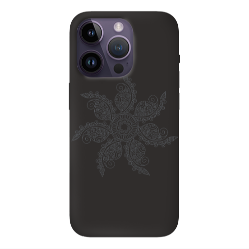 Apple iPhone 14 Pro  Mandala D24 Black Colored Silicone TPU Θήκη