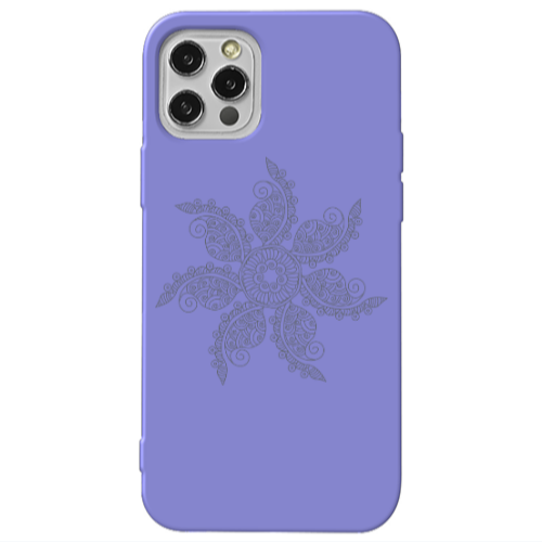 Apple iPhone 13 Pro Mandala D24 Purple Colored Silicone TPU Θήκη