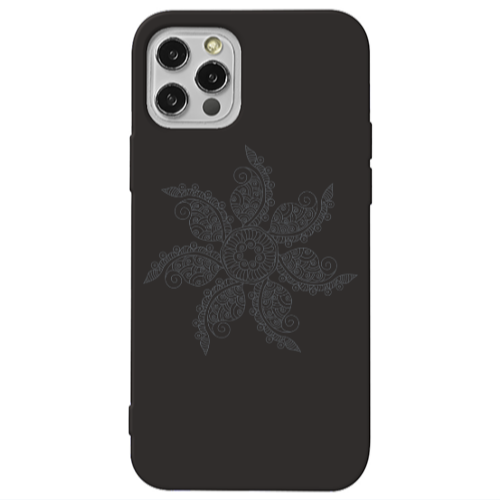 Apple iPhone 13 Pro Mandala D24 Black Colored Silicone TPU Θήκη