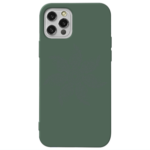 Apple iPhone 13 Pro Mandala D24 Dark Green Colored Silicone TPU Θήκη