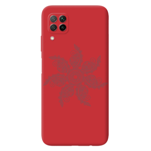 Huawei P40 Lite Mandala D24 Red Colored Silicone TPU Θήκη