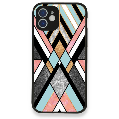Apple iPhone 12 marble mix Black Glossy Θήκη