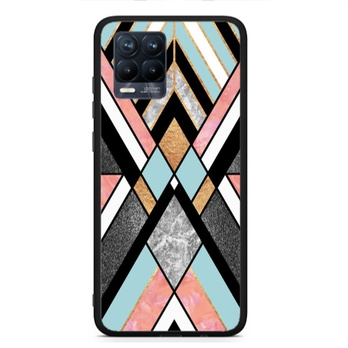 Realme 8  marble mix Black Glossy Θήκη