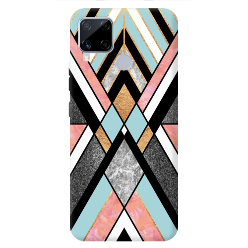 Realme C25S marble mix Transparent Silicone TPU Θήκη