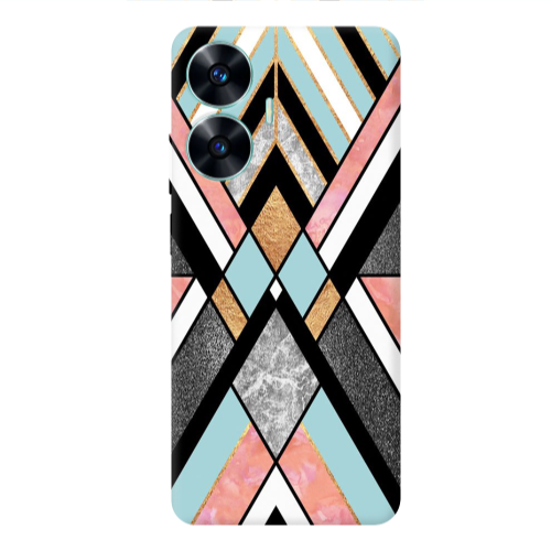 Realme C55 marble mix Transparent Silicone TPU Θήκη