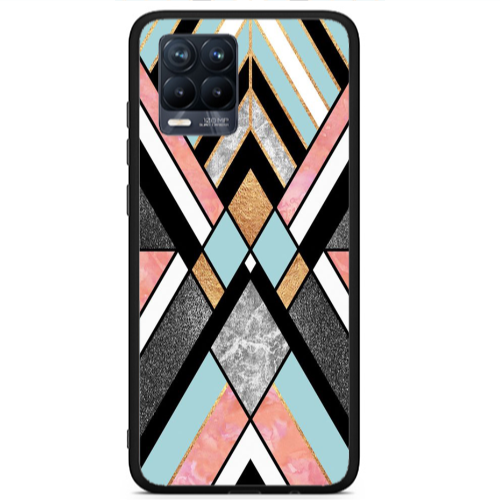 Realme 8 i marble mix Black Glossy Θήκη