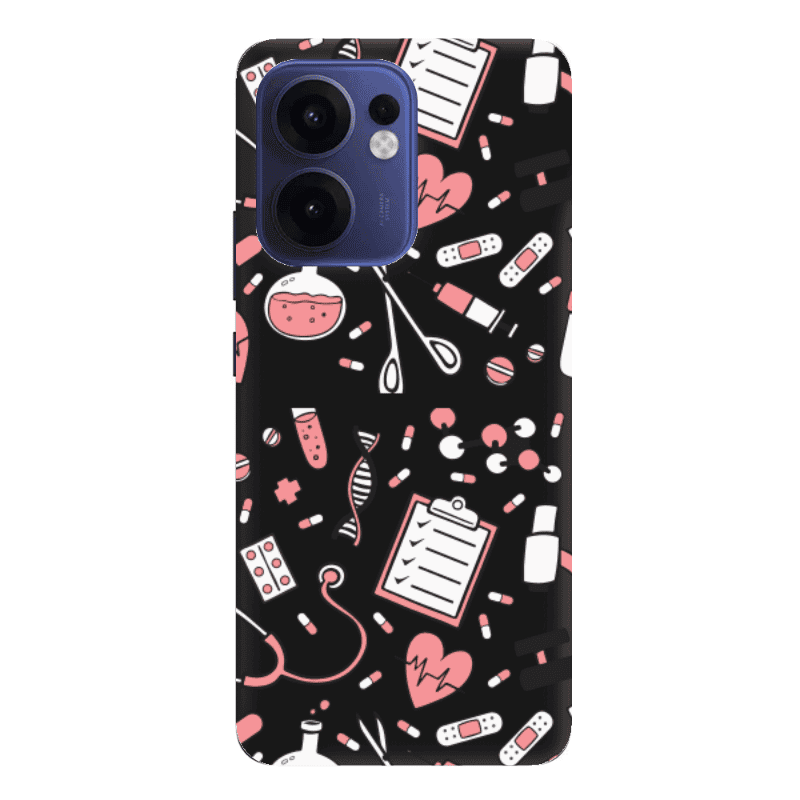 Oppo Reno 13 F Laboratory Black Colored Silicone TPU Θήκη