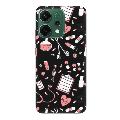 Oppo RENO 14 Laboratory Black Colored Silicone TPU Θήκη