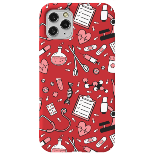 Apple iPhone 11 Pro Laboratory Red Colored Silicone TPU Θήκη