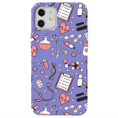 Apple iPhone 12 Laboratory Purple Colored Silicone TPU Θήκη
